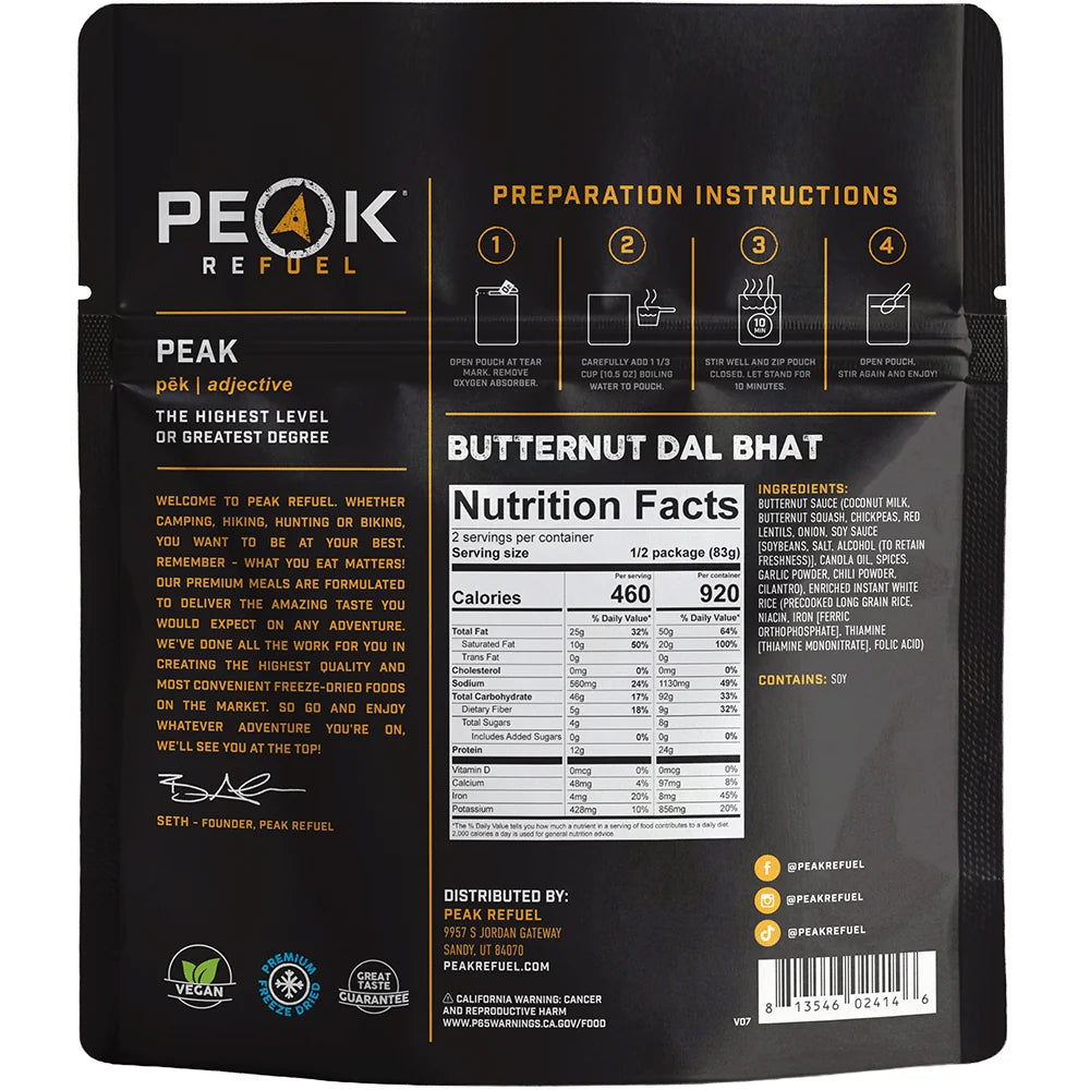 PEAK Refuel - Butternut Dal Bhat