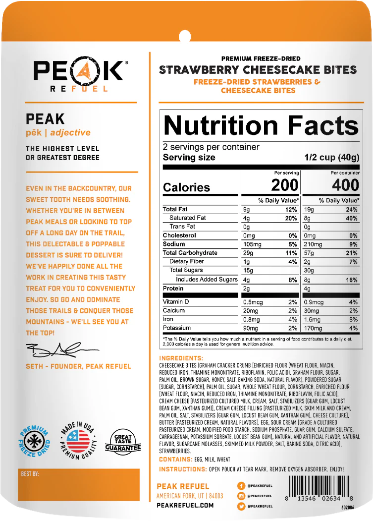 PEAK - Refuel Freeze-Dried - Strawberry Cheesecake Bites